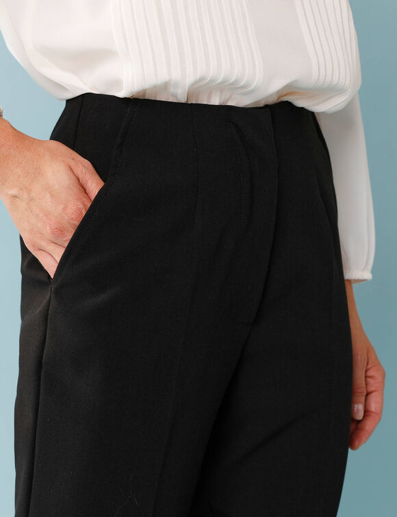 Pantalon cigarette uni, Sp&eacute;cial Petites (noir)
