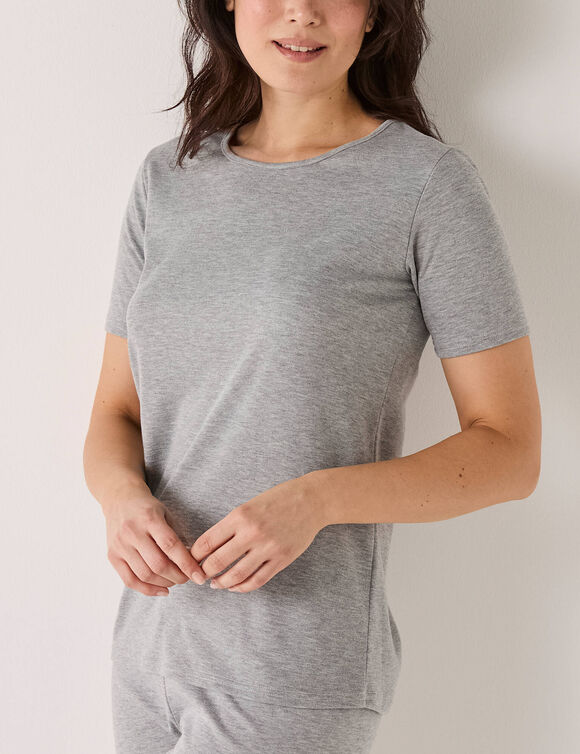Thermisch T-shirt met ronde hals - korte mouwen (chin&eacute; grijs)