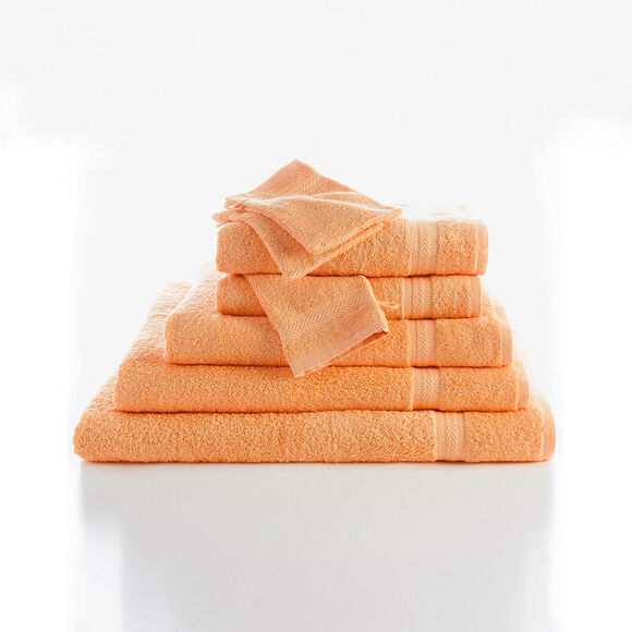 Collection serviettes de bain unies - confort moelleux 420 g/m&sup2; (abricot)
