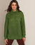 Pull col boule, maille anglaise (vert mousse)