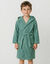 Gepersonaliseerde badjas met capuchon voor kinderen - lusjesbadstof 340 g/m&sup2; (eucalyptus)