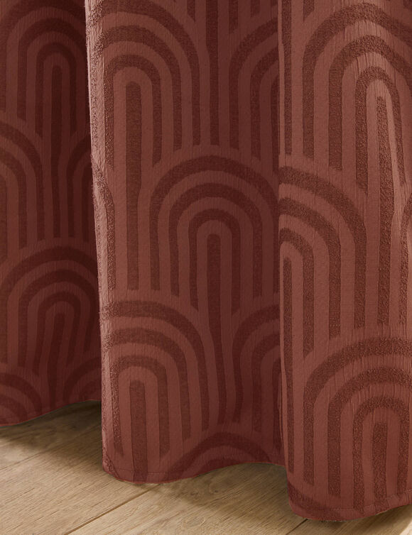 Isolerend gordijn met jacquard-motief van bogen (terracotta)