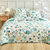 Linge de lit Lola imprimé fleuri - en coton (bleu / blanc)