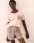 Shortama met zebraprint (roze / taupe)