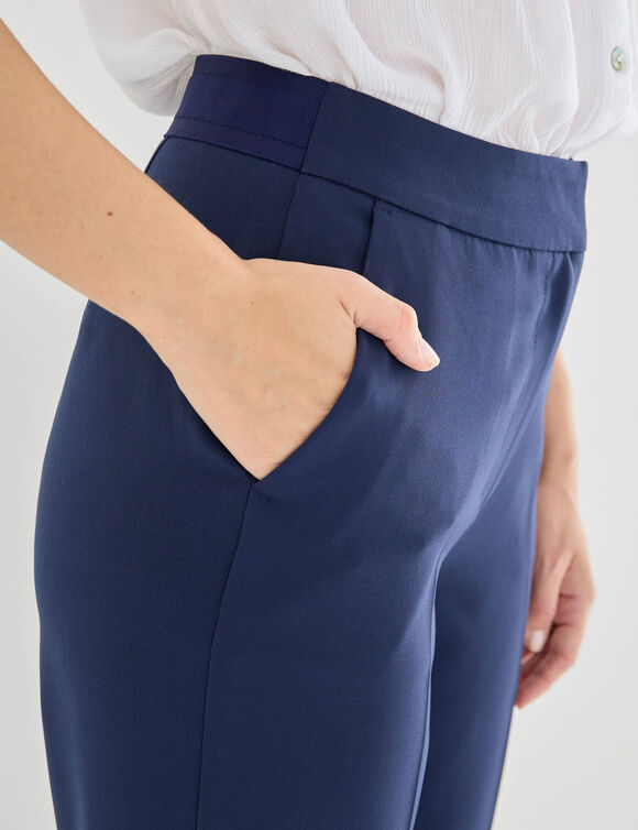 7/8-broek in slimmode, effen (marine)