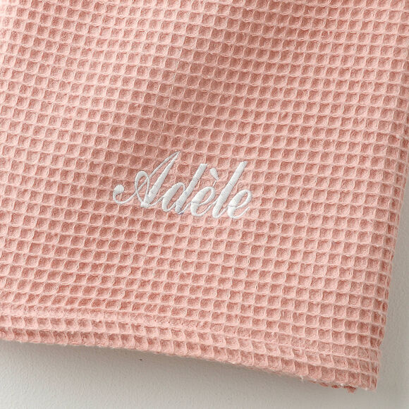 Serviette de bain nid d'abeille  Colombine®, personnalisable, 240 g/m2 (rose poudré)
