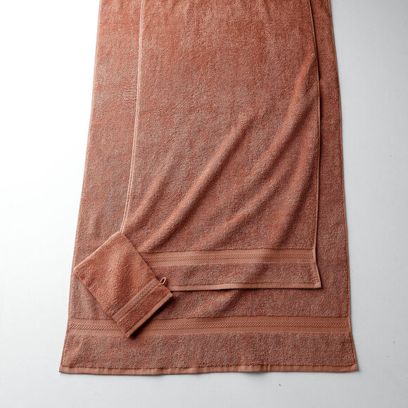 Collection serviettes de bain unies 420 g/m2 confort moelleux (châtaigne)