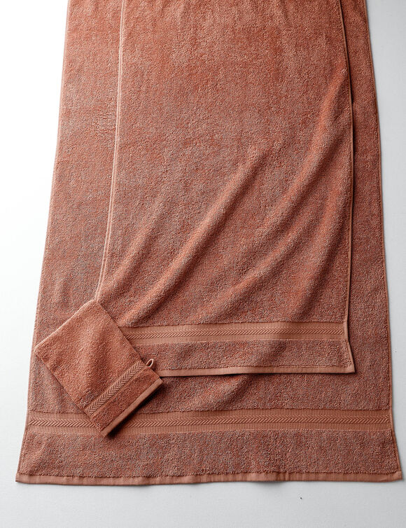 Collection serviettes de bain unies 420 g/m2 confort moelleux (châtaigne)