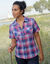 Geruite bloes (blauw / roze)