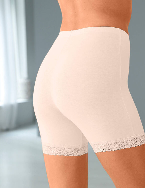 Culotte panty coton et dentelle - lot de 2 (peau)