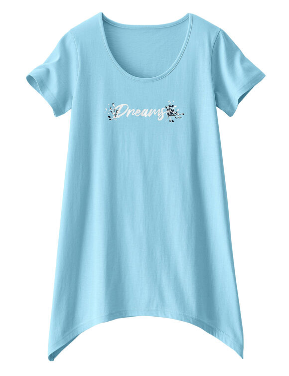 T-shirt asym&eacute;trique manches courtes &ndash; turquoise (turquoise)