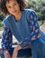 Mouwloze trui, pareltricot met mohairtouch (blauw)