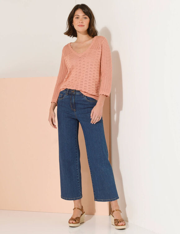 Pull ajouré fantaisie (rose blush)