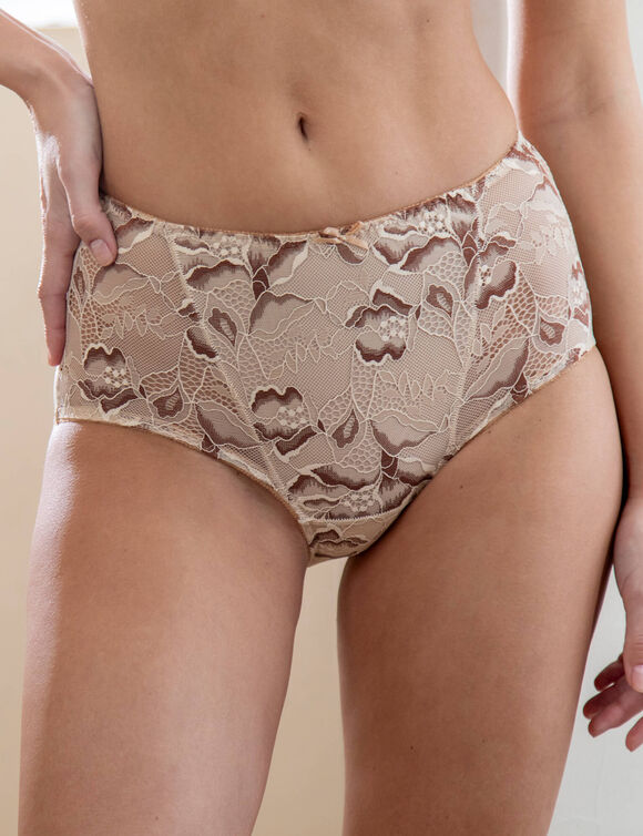 Maxi-slip met hoge maxi-vorm Nurri, kant en tule - set van 2 (karamel)
