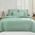 Linge de lit uni coton lavé (vert)