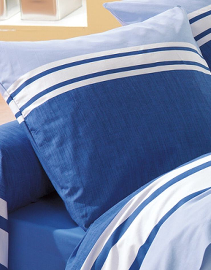 Linge de lit Nathalie coton, marine / ciel Linge de lit Nathalie coton, marine / ciel, hi-res image number 4