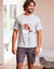 Pyjama short manches courtes marmotte (gris chiné)