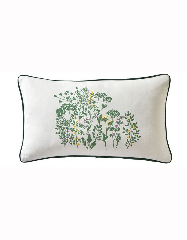 Housse de coussin imprimé Gramini rectangulaire - lot de 2 (blanc / vert)