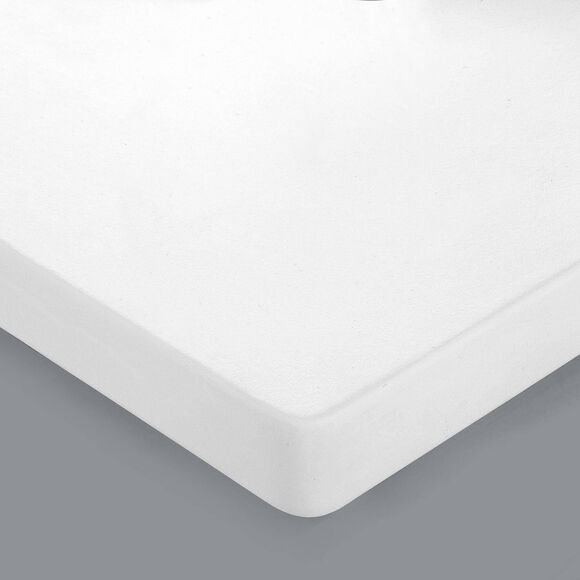 Protège matelas lavable 95° molleton housse 32 cm (blanc)