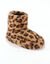 Chaussons botillons fourr&eacute;s motif l&eacute;opard (marron / noir)
