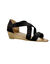 Sandalen met elastische hakken suedineaspect (zwart)