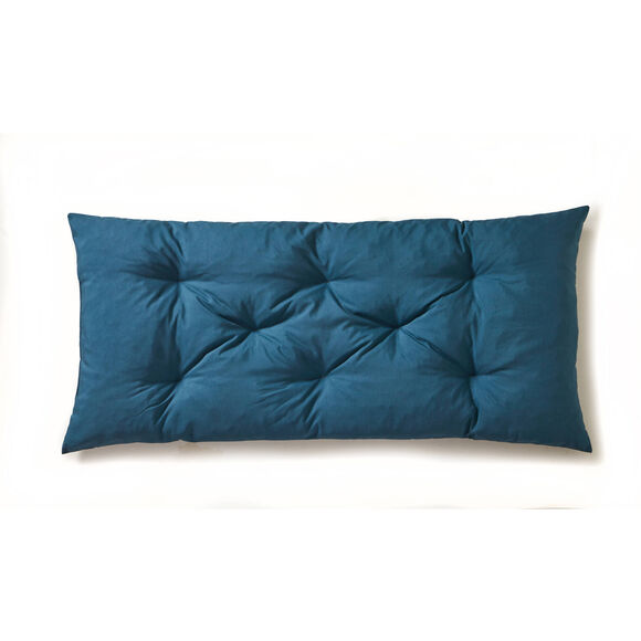 Long coussin de sol imprimé feuillage (bleu)