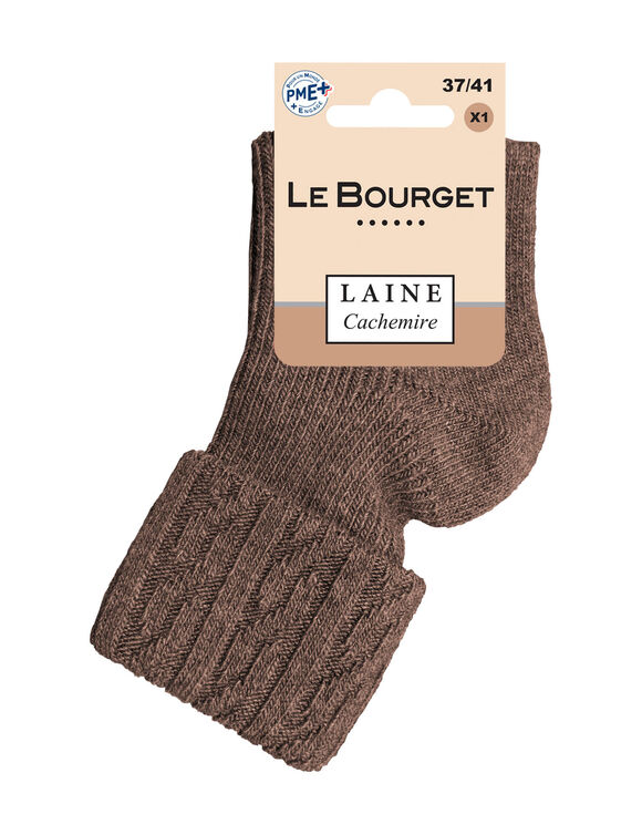 Chaussettes laine modal mélangés (châtaigne)
