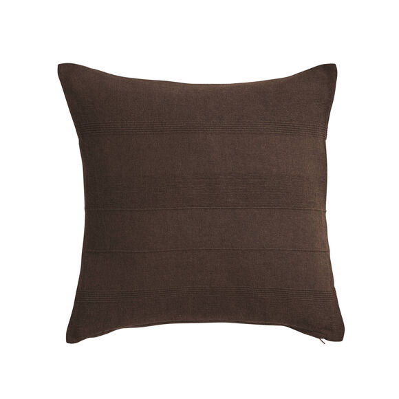 Housse coussin unie coton tissage artisanal - lot de 2 (chocolat)