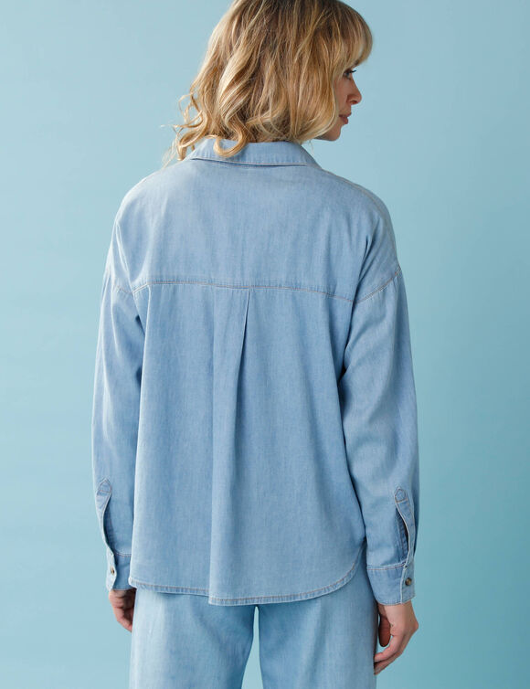 Chemise en denim Sp&eacute;cial Petite, coupe loose  (bleached)