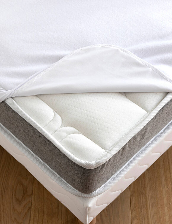Protège-matelas microfibre imperméable spécial literie articulée (blanc)