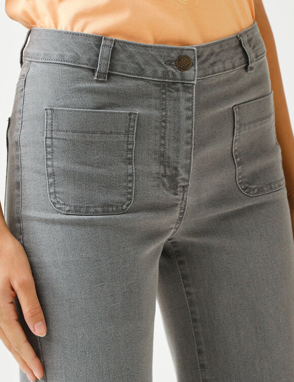 Jean coupe large taille haute, stature moyenne (gris)