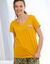 T-shirt met korte mouwen en floraal motief bedrukt (honing)