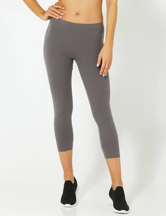 Legging 3/4 en coton biologique(**) (anthracite)