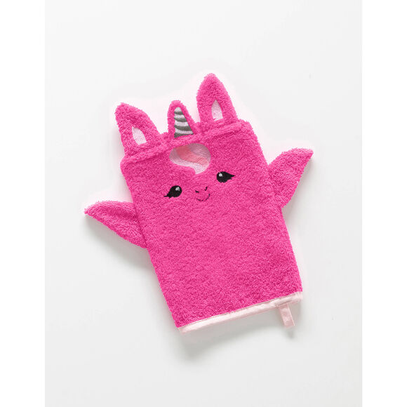 Collection éponge enfant brodée licorne personnalisable coton (fuchsia)