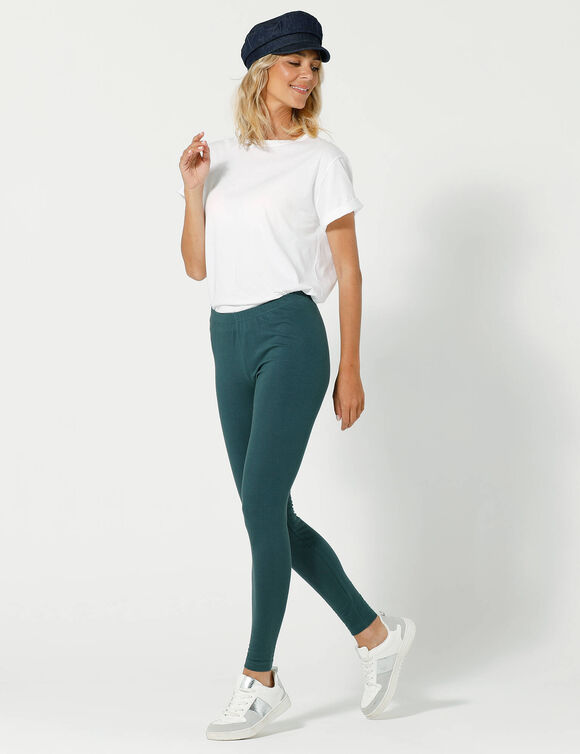 Legging uni maille jersey (vert foncé)