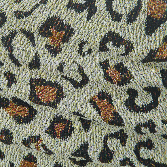 Rekbare stoelhoes, luipaardprint (ecru / karamel)