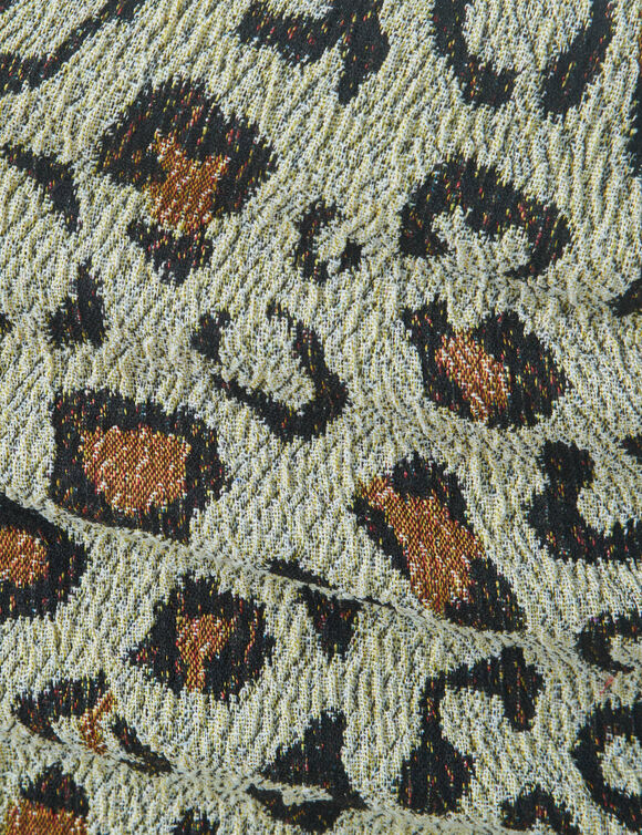 Housse de chaise extensible, imprim&eacute; l&eacute;opard (&eacute;cru / caramel)