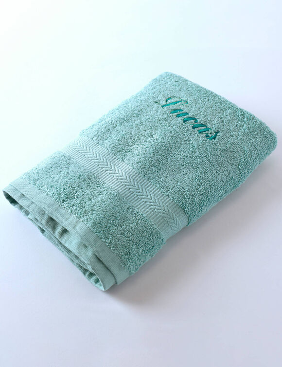 Collection serviettes de bain personnalisables confort moelleux (vert d'eau)