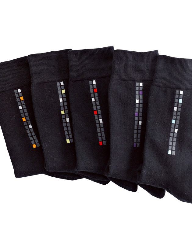 Mi-chaussettes motif carreaux - lot de 5 paires (vifs)