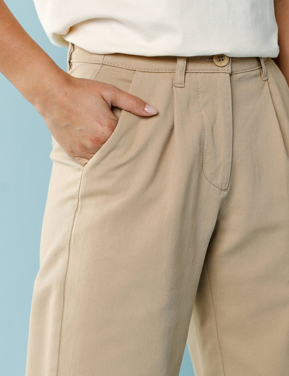 Pantalon coupe large, Spécial Petites (beige)