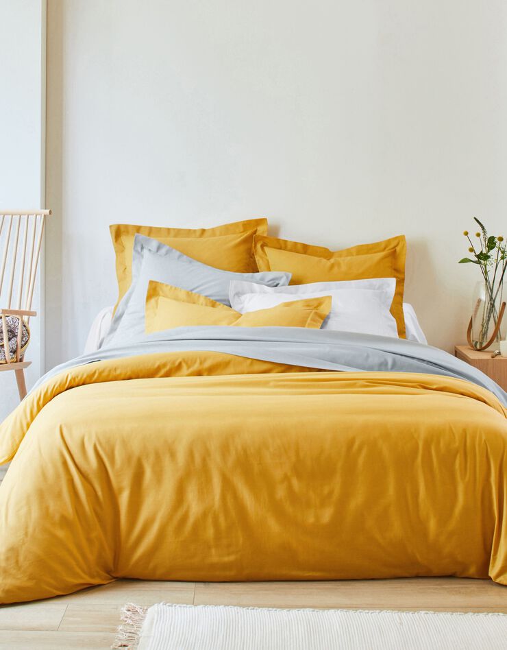 Linge de lit uni polyester-coton Colombine (curry)
