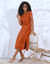 Robe longue maille t-shirt unie (karamel)