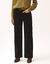 Pantalon velours coupe large taille haute, petite stature (noir)