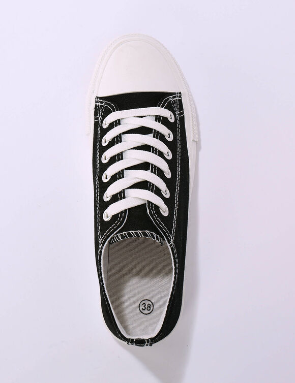  Tennis en toile à lacets (noir)