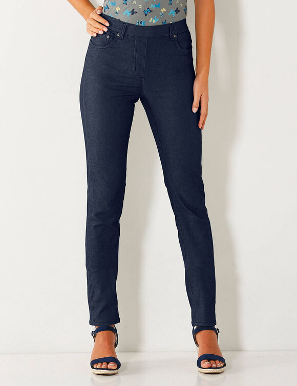 Pantalon stretch coutures affinantes (marine)