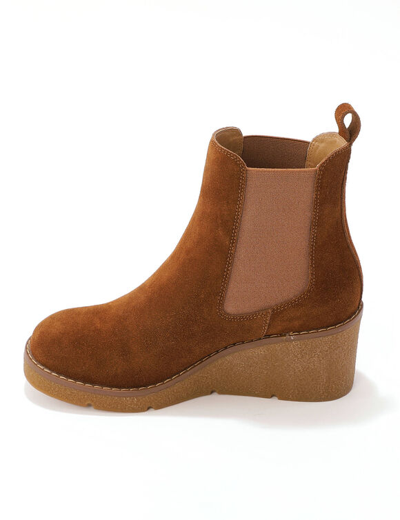 Chelsea-laarzen met sleehak (karamel)
