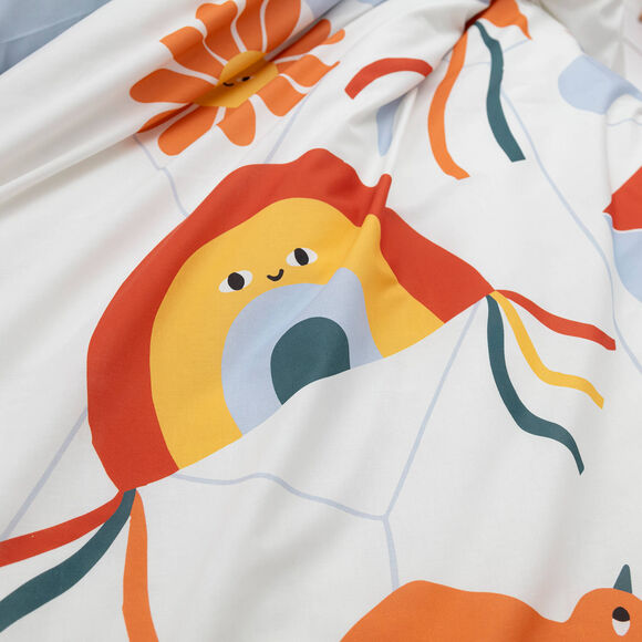 Linge de lit enfant Cerf volant imprimé, coton (écru)
