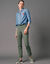 Modellerende broek met 'platte buik' effect en elastische taille (mosgroen)