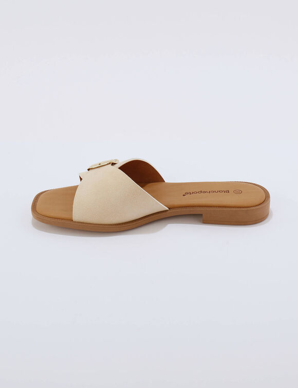 Mules &agrave; boucle c&ocirc;t&eacute; (cr&egrave;me)