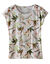 T-shirt col rond imprim&eacute; tropical (blanc / vert)